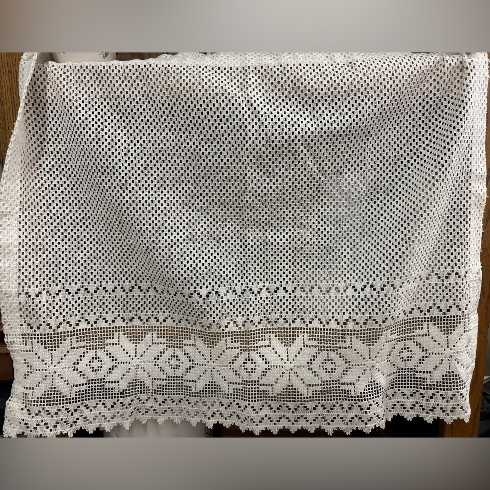 Cream Crocheted Lace Curtains (set)